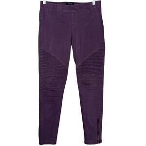 Beulah Style Moto Leggings Jegging Jeans Eggplant Purple SZ Large